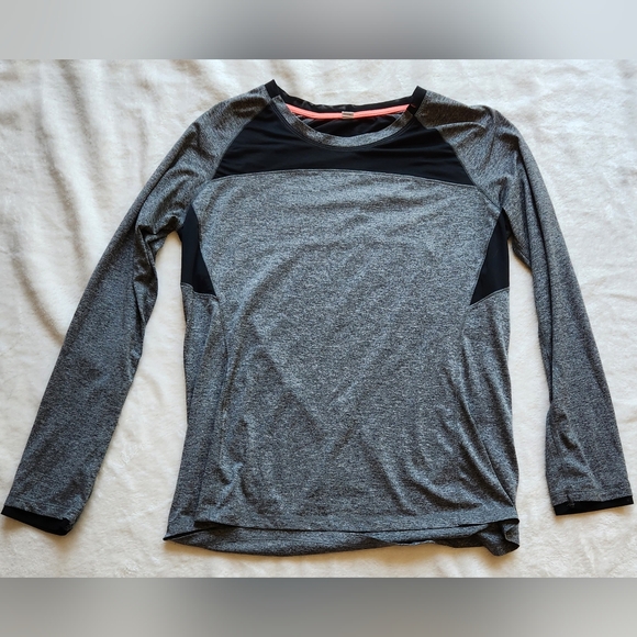 C9 by Champion Tops - C9 by Champion Fitted Gray and Black Long Sleeve Top
